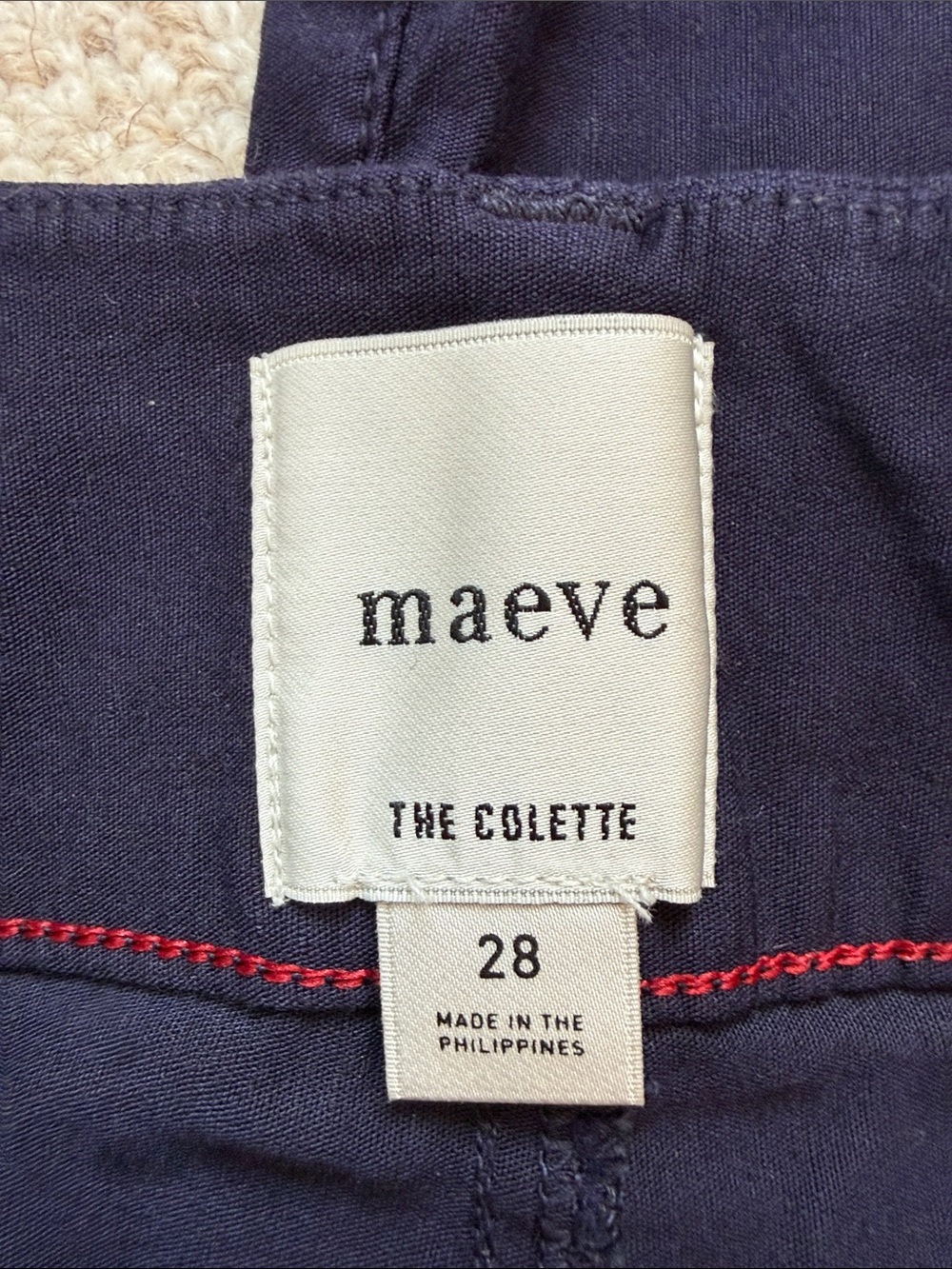 Anthropologie Maeve ‘Colette’ Navy Wide-Leg Pants with Strawberry Back Pockets - Picture 5 of 5